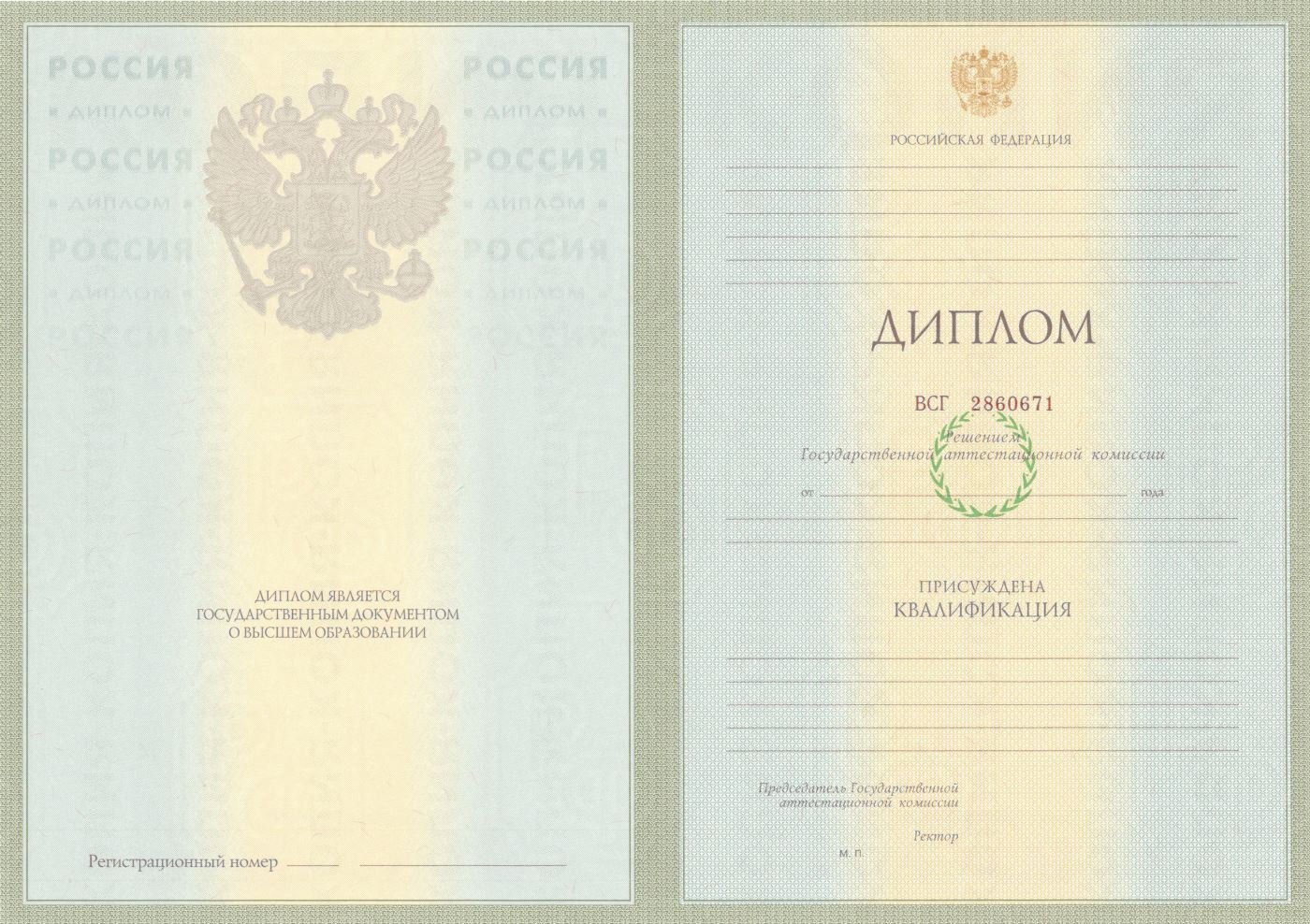 Высшее образование с 2004 по 2008 годы